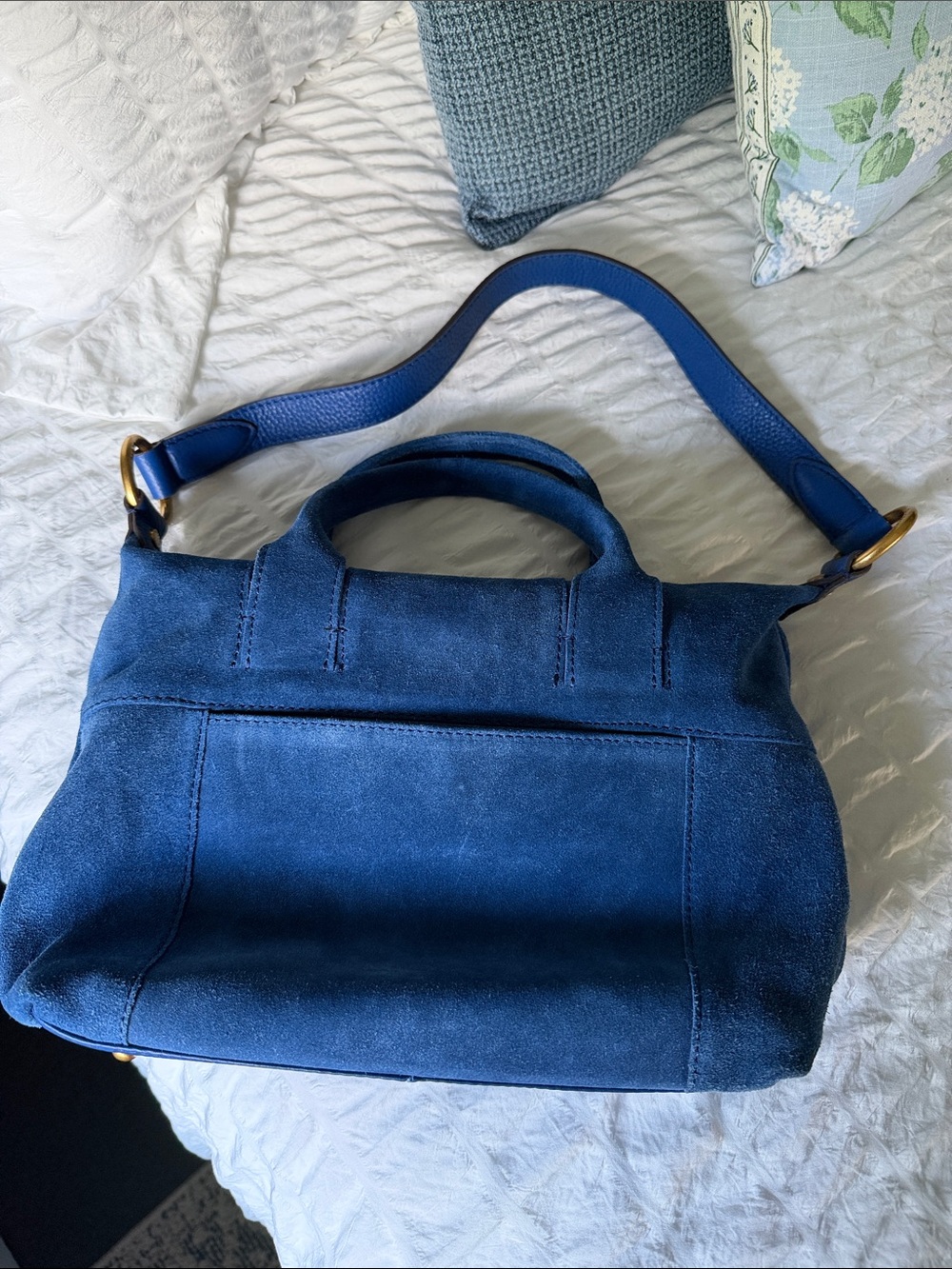 Aimee Kestenberg Hudson Mini Satchel Galactic BLUE Suede Bag - Picture 4 of 8